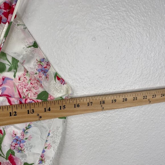 Vintage Maryann’s Boutique Peignoir Robe & Gown White Sz S Floral Satin Romantic - Picture 13 of 16